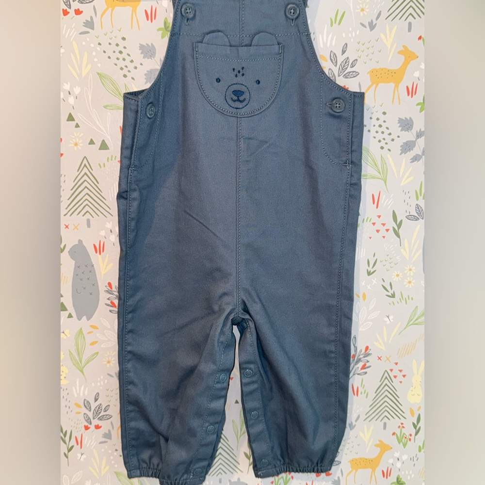 Carter’s 2 Piece Teddy Bear Overalls and Striped Shirt Set 6-9 Months - Picture 5 of 7